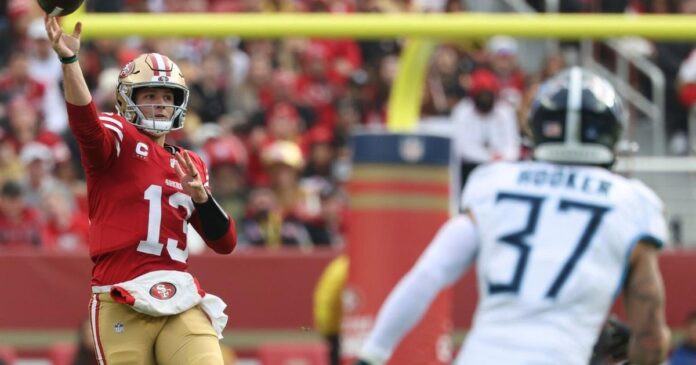 Purdy’s 3 TD passes lead 49ers to 37-24 win over Titans