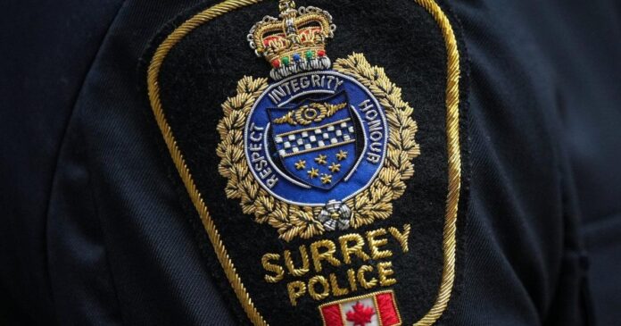 Female pedestrian killed in crash with Surrey police vehicle leaving gas station
