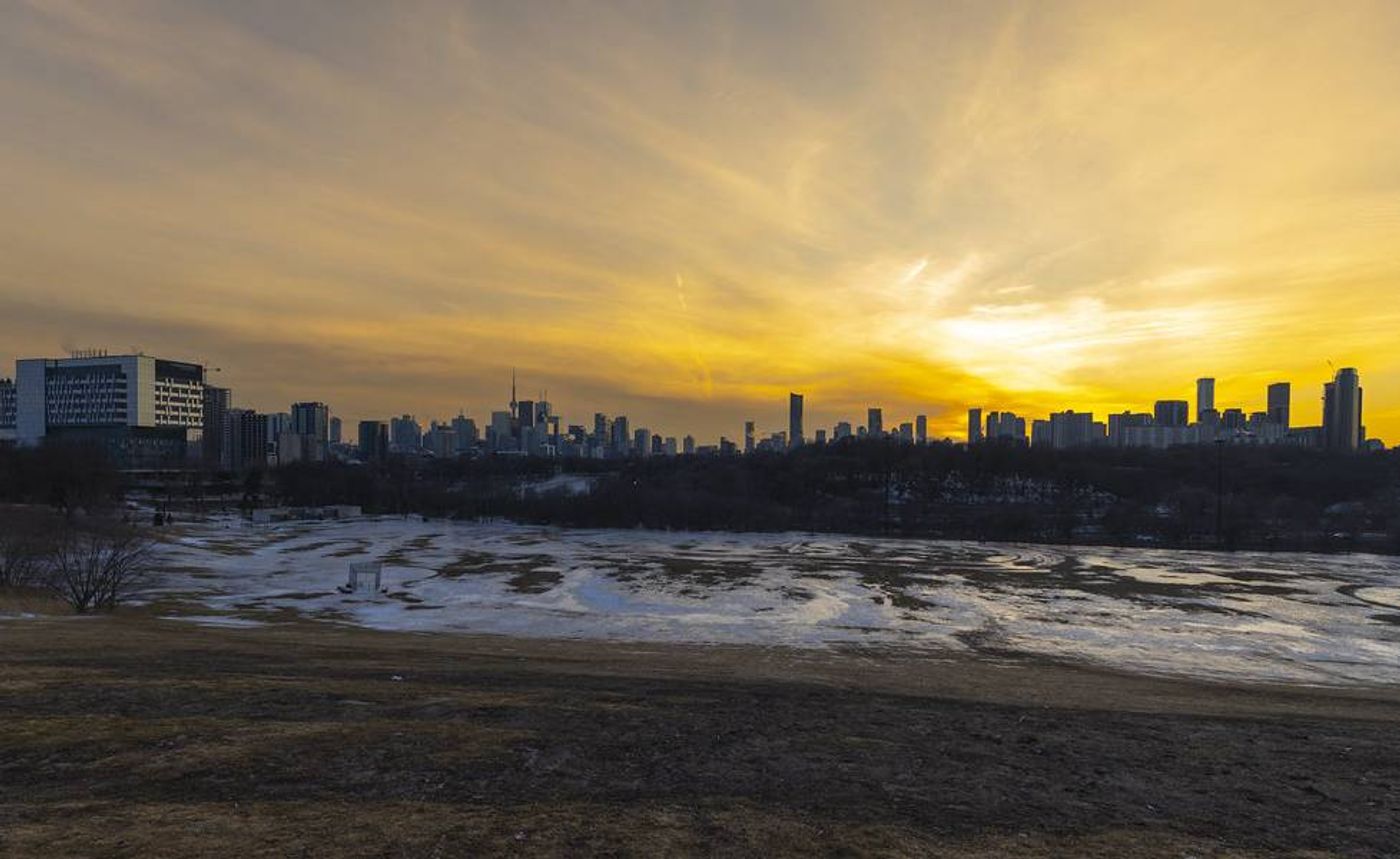 Riverdale Park Toronto sunset