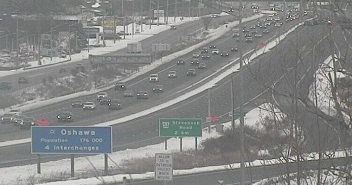 One critically hurt after three-vehicle crash on Highway 401 in Whitby