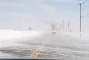Snowstorm approaching the Atlantic region