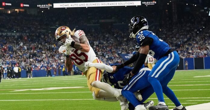 George Kittle misses practice with ankle injury, status for Niners’ game against Bears in question