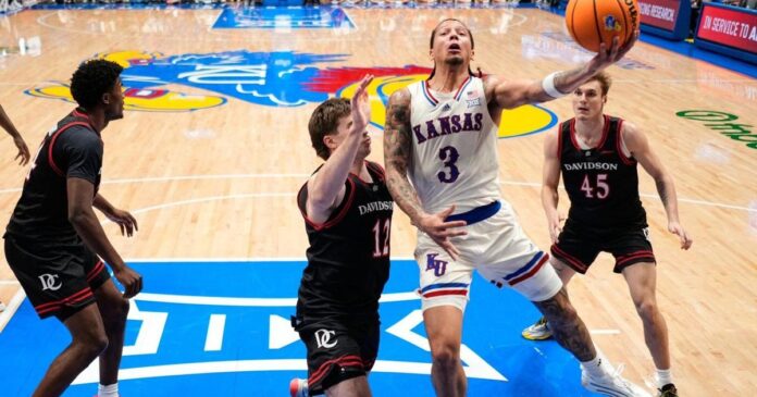 No. 17 Kansas uses balanced scoring to defeat Davidson 90-61