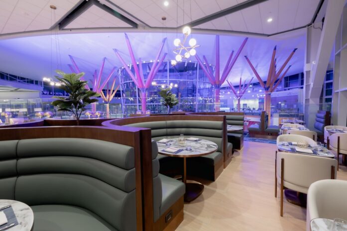 The once-elite airport lounge is now just another crowded space