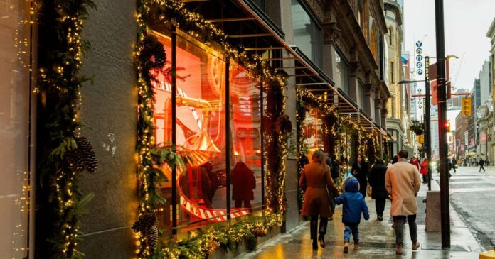 This is what Hudson's Bay holiday windows look like in Toronto this year