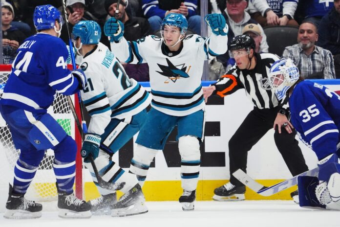Wennberg’s three-point effort includes OT winner as Sharks top Maple Leafs 