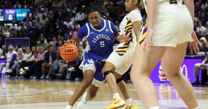 Morgan’s last-second 3-pointer lifts No. 11 Kentucky over No. 5 LSU 80-78 as Kiffin looks on