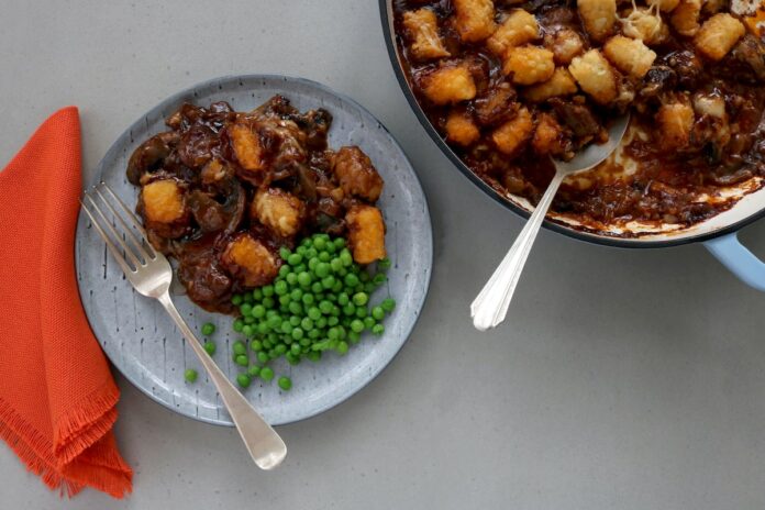 The ultimate comfort dish, a French onion bourguignon pie recipe